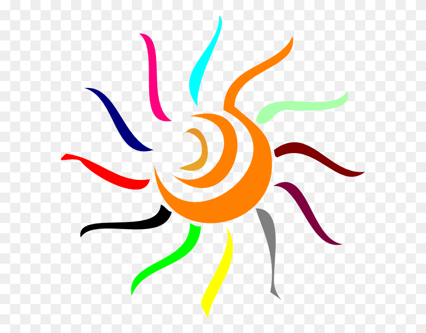 600x597 Colorful Sun Svg Clip Arts 600 X 597 Px, Flare, Light, Logo HD PNG Download