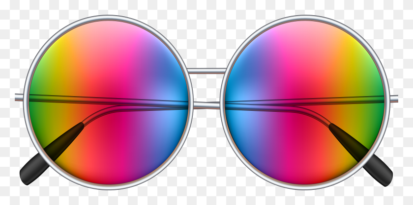 7867x3616 Colorful Sunglasses Clip Art Image Transparent Background Hippie Sunglasses HD PNG Download
