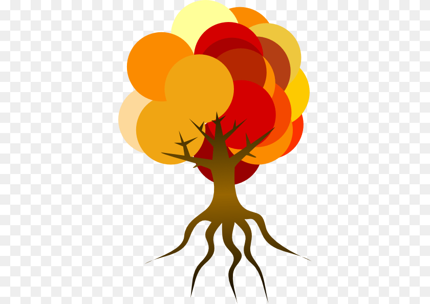 378x594 Colorful Tree Fall Clip Art Sticker PNG