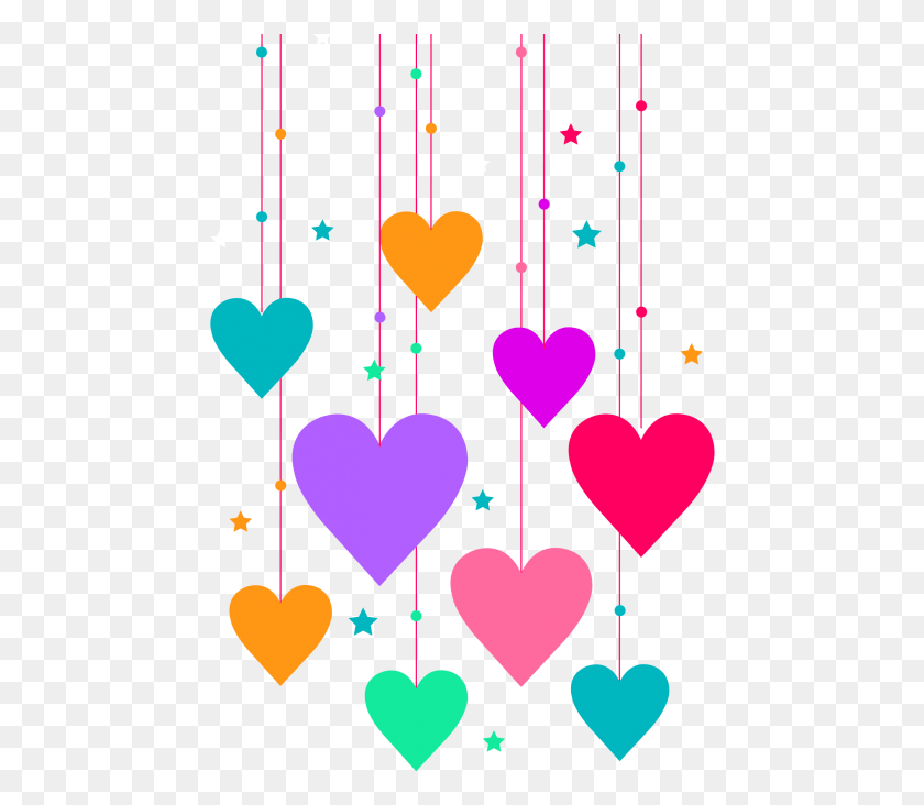 460x672 Разноцветная Открытка Ко Дню Святого Валентина39S, Сердце, Орнамент, Узор Hd Png Скачать