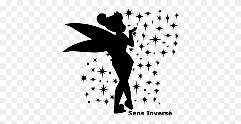 408x372 Coloriages Imprimer Tinkerbell Silhouette Cut Out, Gray, World Of Warcraft HD PNG Download
