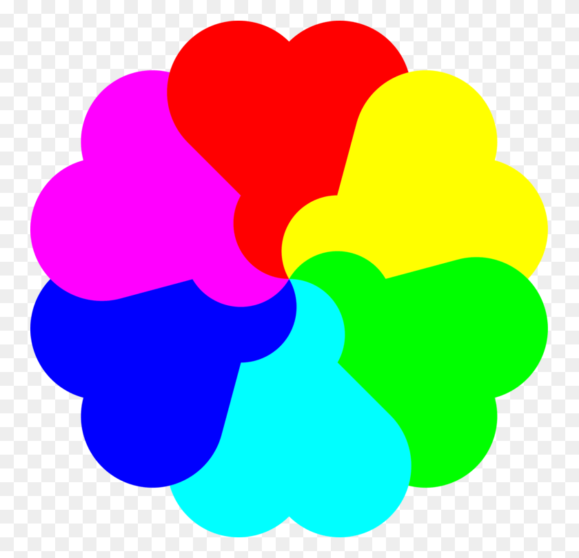 751x750 Coloring Book Computer Icons Rainbow Heart Clipart Picture Of Colours, Graphics, Heart HD PNG Download
