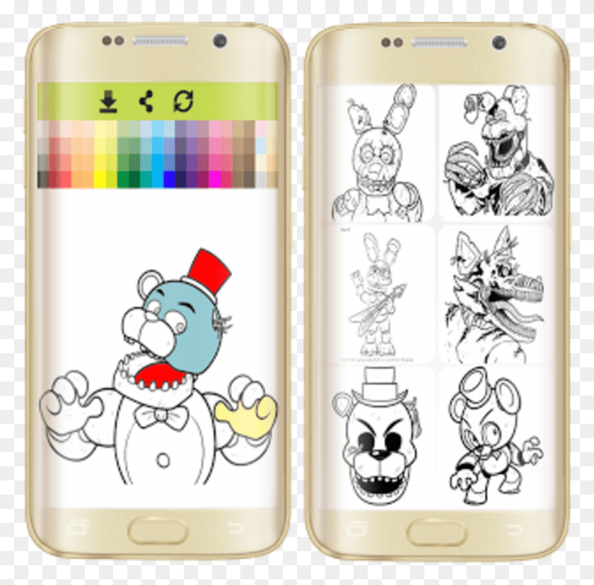 1000x985 Coloring Game Drawing For Fnaf Cartoon, Mobile Phone, Phone, Electronics Descargar Hd Png