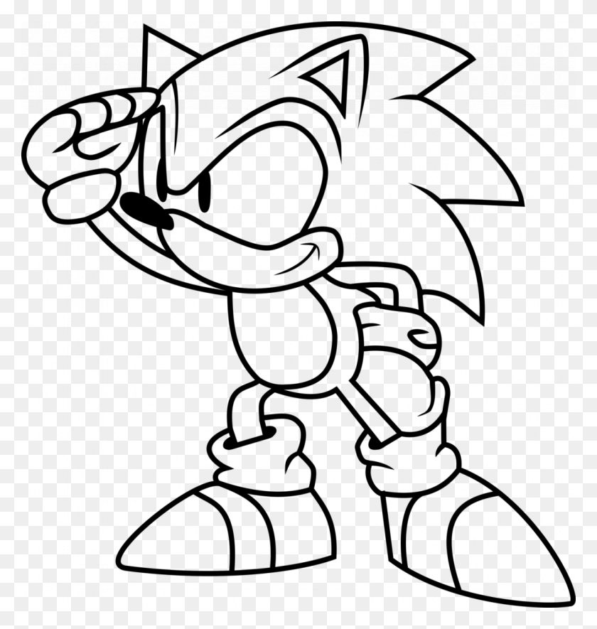 1084x1147 Coloring Pages Coloring Pages Sonic Book Shadow The Sonic Vector Line, Gray, World Of Warcraft HD PNG Download