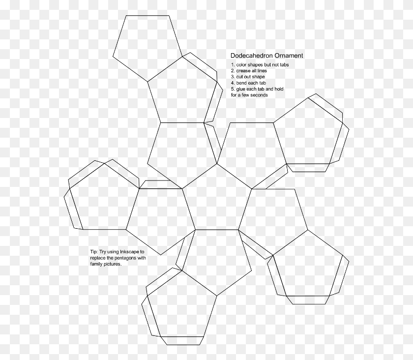 583x672 Coloring Pages Dodecahedron Template, Gray, World Of Warcraft HD PNG Download