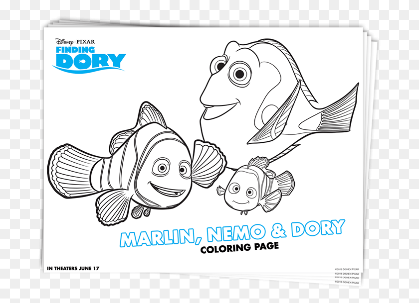 688x549 Coloring Pages Dory Mamitalks Finding Dory Printable Coloring Pages, Screen HD PNG Download