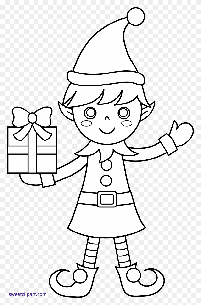 4446x6900 Coloring Pages Elfing Pages To Print Marvelous Free Elfs Black And White Clip Art Outfits, Stencil, Snowman, Winter HD PNG Download
