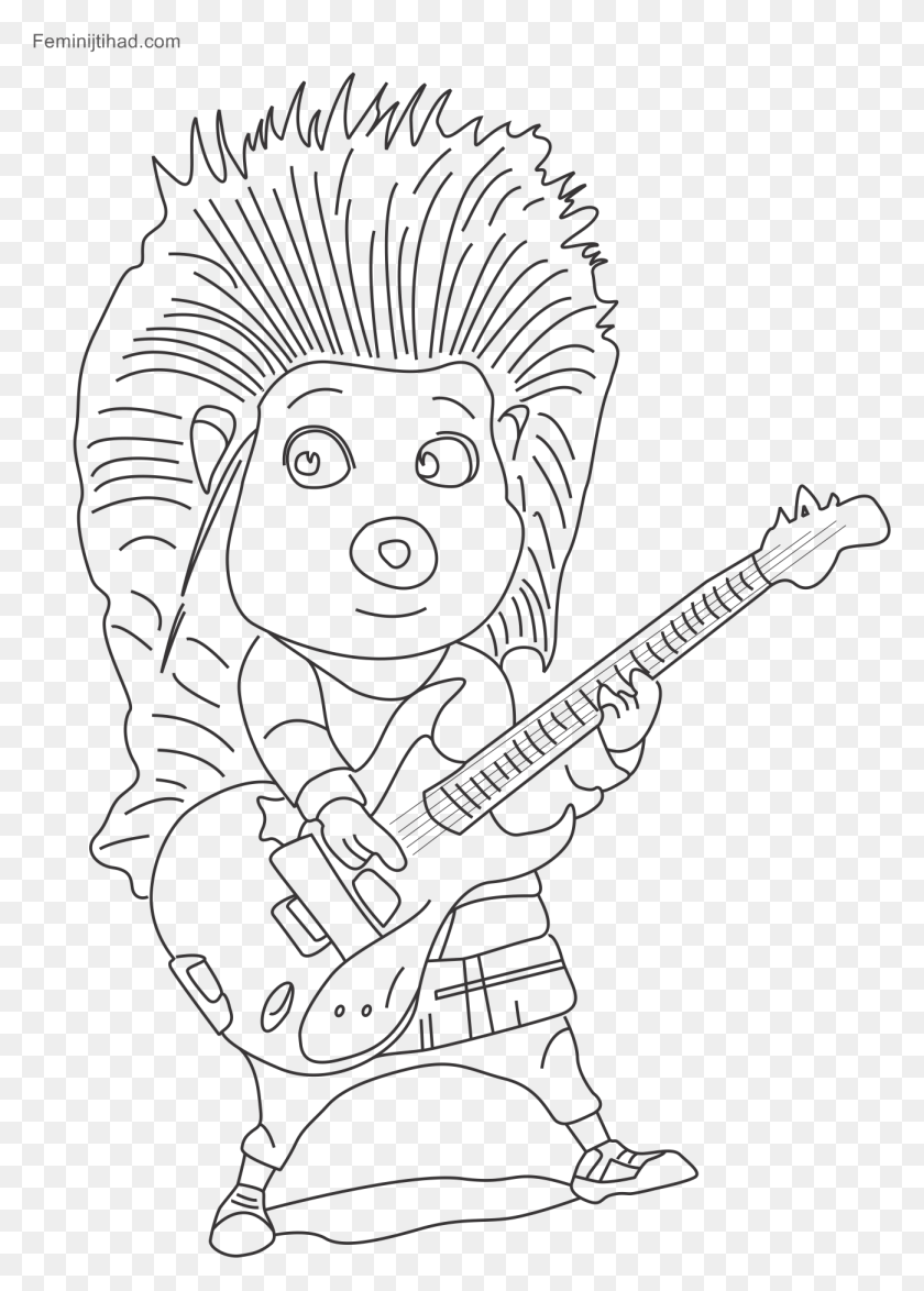 1299x1856 Coloring Pages For Kids Sing With Sing Movie Coloring Characters From Sing Drawing, Guitar, Leisure Activities, Musical Instrument HD PNG Download