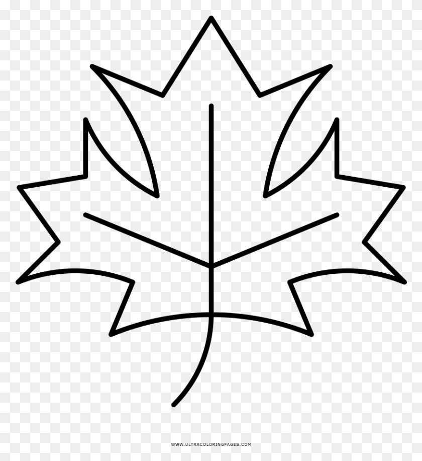 811x891 Colorings Maple Leaf Hoja De Maple Dibujo, Gray, World Of Warcraft HD PNG Download