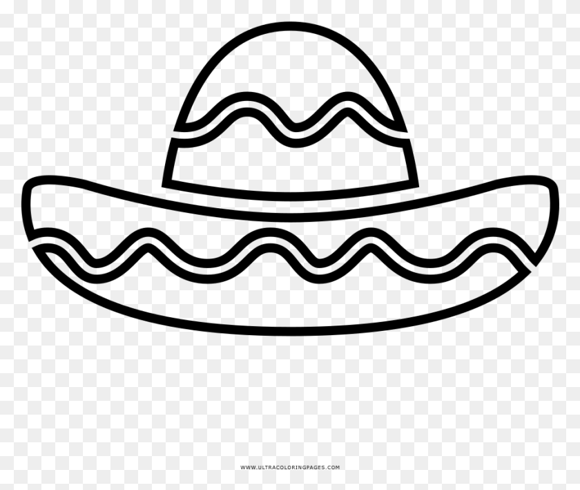 899x749 Colorings Sombrero Line Art, Gray, World Of Warcraft HD PNG Download