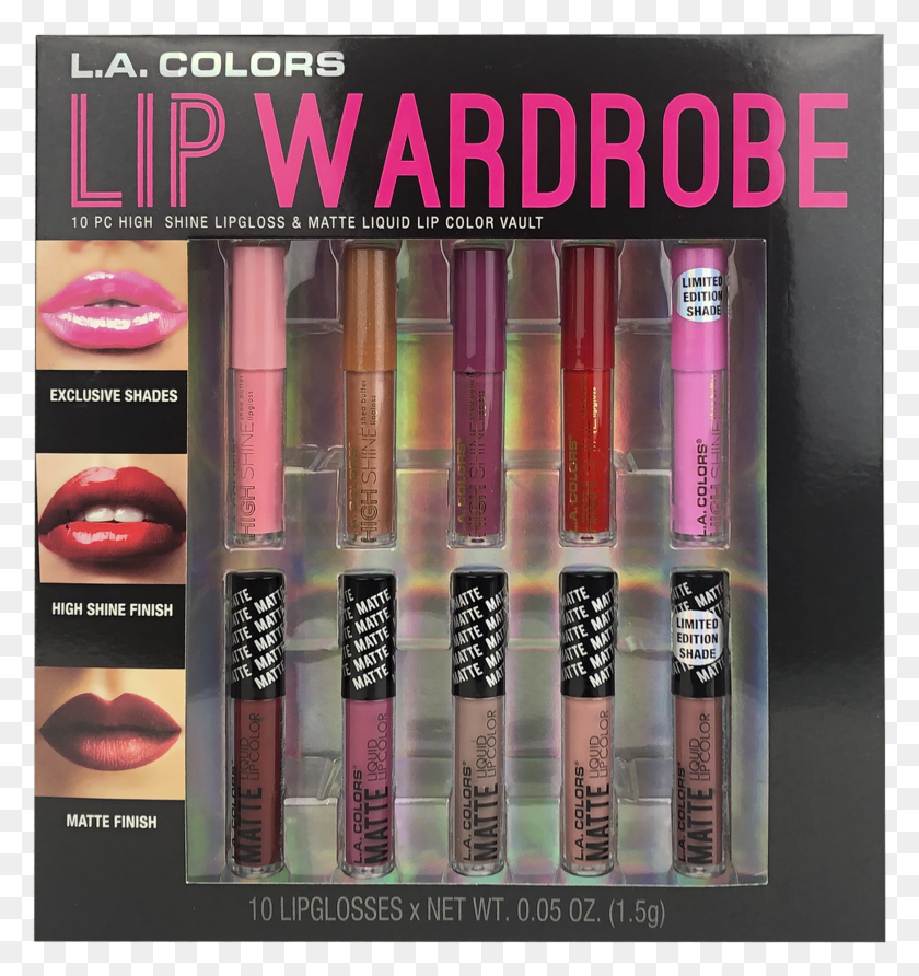 1748x1865 Colors 10 Piece Lipgloss And Matte Lip Vault Set La Colors Lip Wardrobe HD PNG Download
