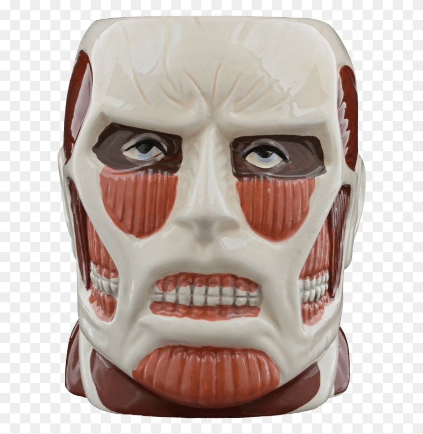 614x801 Colossal Titan Face Molded Mug Colossal Titan Head Diy, Mask, Building, Architecture HD PNG Download