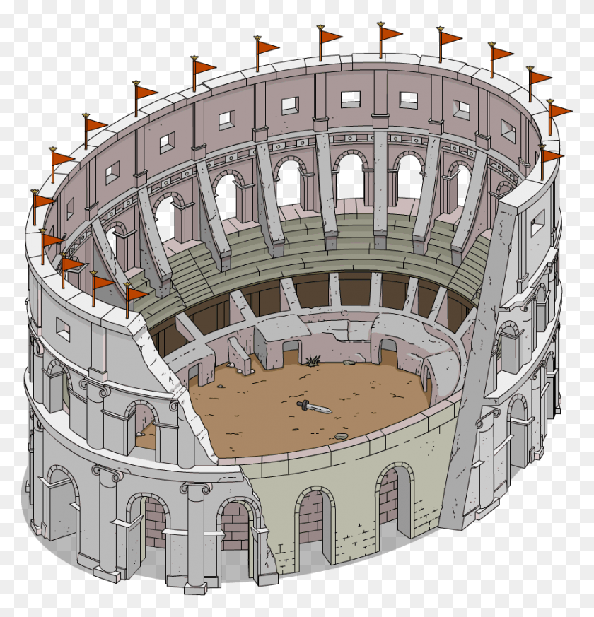 868x905 Colosseum, Building, Architecture, Castle HD PNG Download