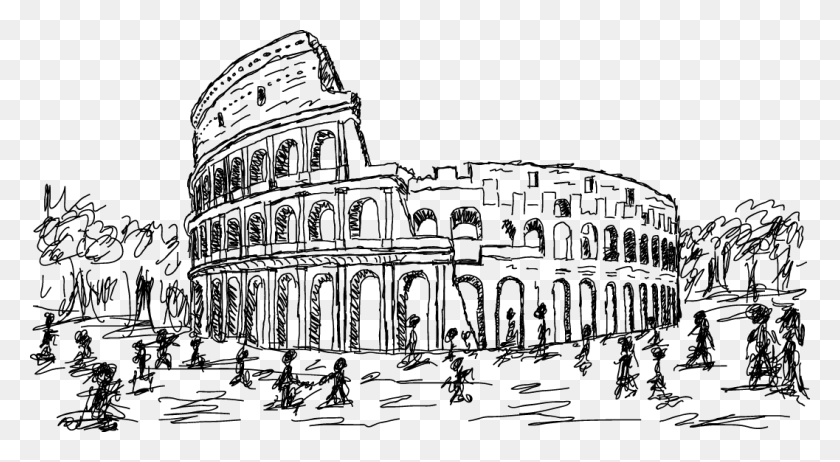 1057x545 Colosseum Clipart Architecture Tranh V U Trng La M, Person, Building, Downtown HD PNG Download
