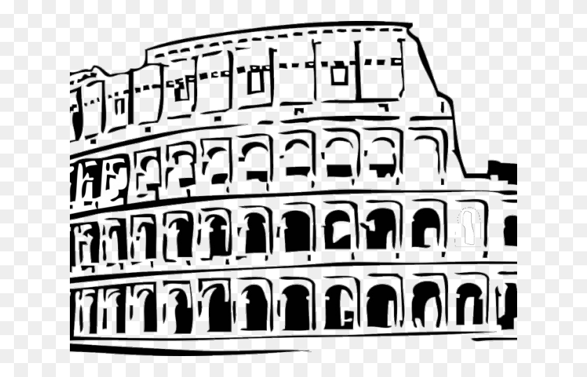 640x480 Colosseum Clipart Colloseum Rome Clipart Black And White, Building, Architecture, Scoreboard HD PNG Download