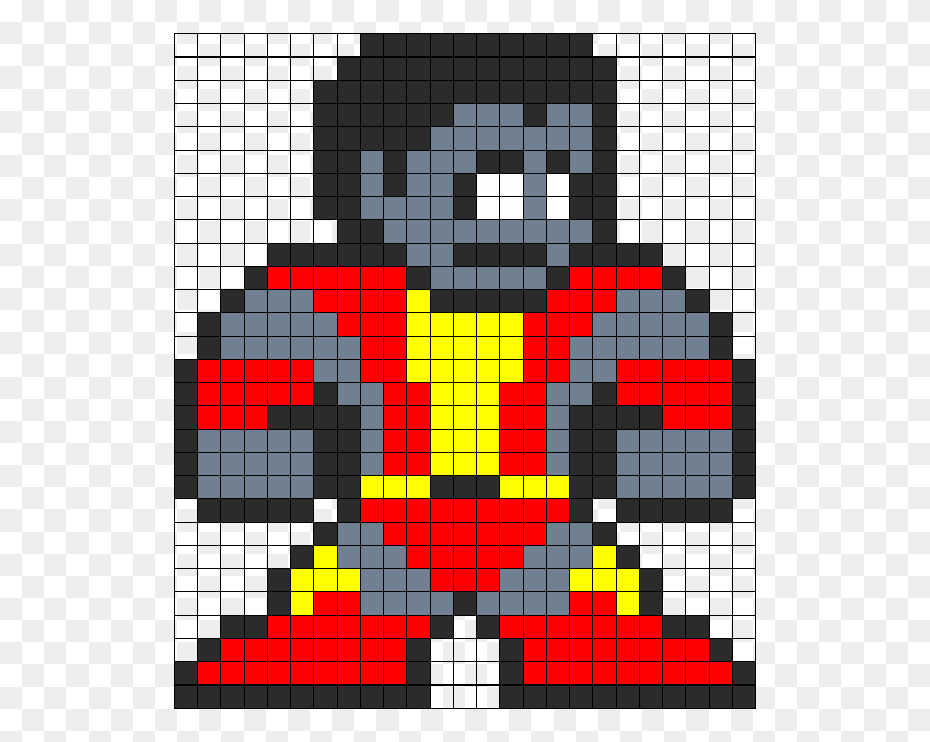 526x610 Colossus Perler Bead Pattern Bead Sprite Nick Fury Pixel Art, Game, Minecraft, Graphics HD PNG Download