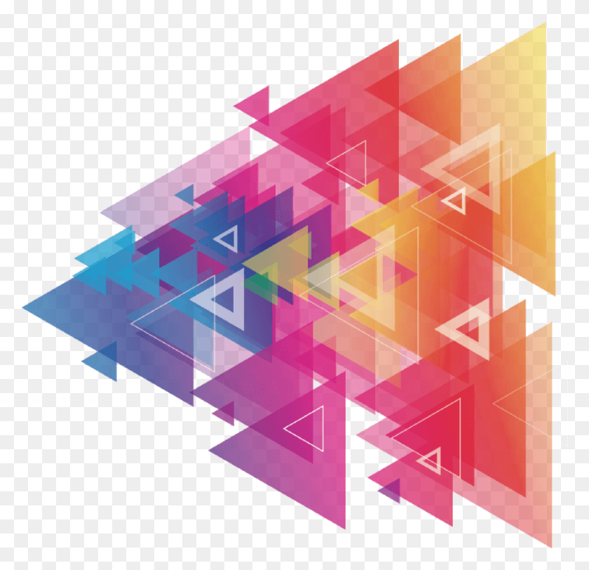 883x852 Цветной Стикер Треугольники, Графика, Плакат Hd Png Скачать