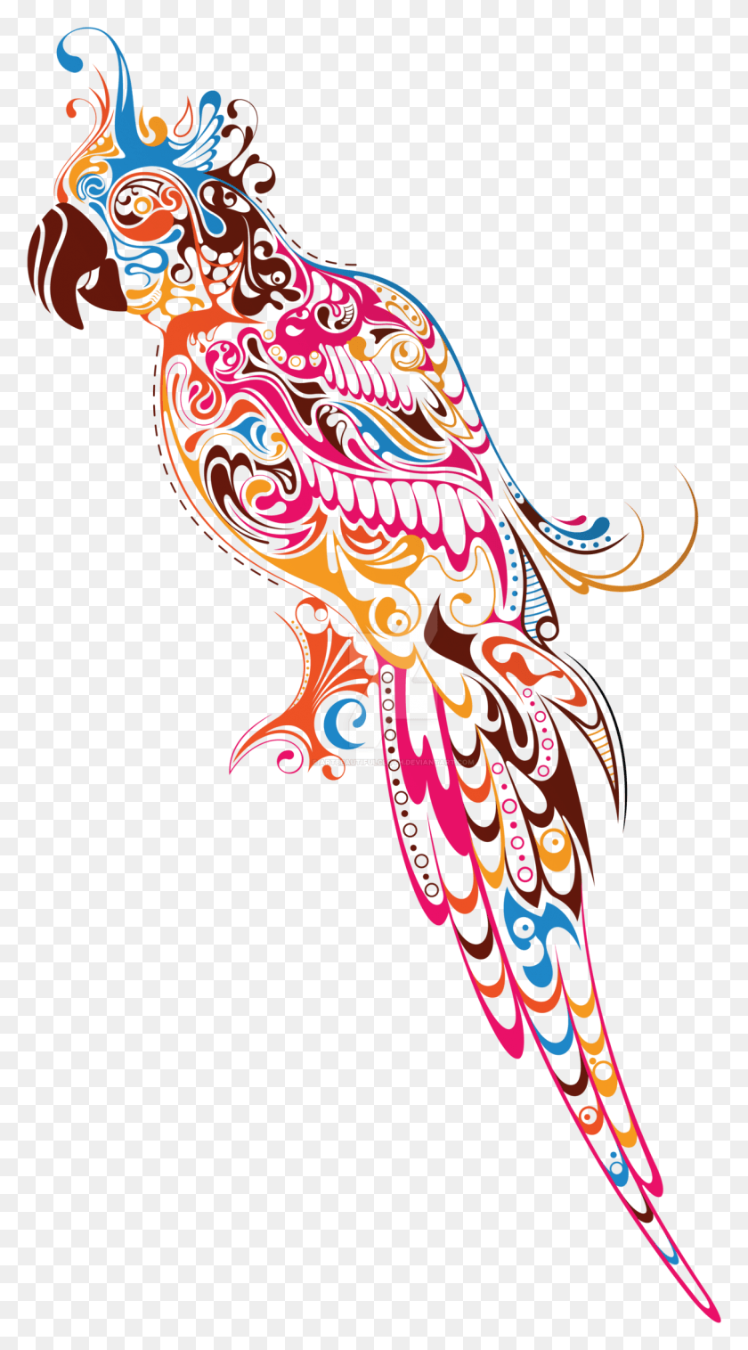 1214x2266 Красочный Арт Абстрактный Попугай, Животное, Графика Hd Png Скачать