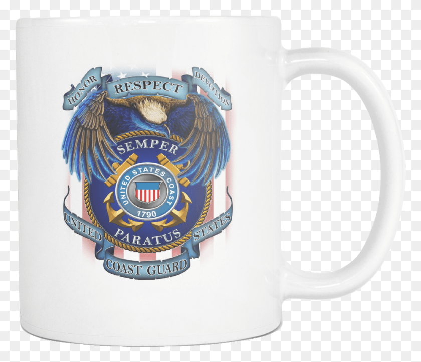 924x785 Com Honor Respect Devotion Semper Paratus United States Emblem, Coffee Cup, Cup, Symbol HD PNG Download