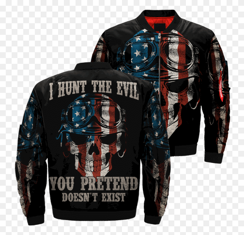750x750 Com I Hunt The Evil You Pretend Doesn39t Exist Over Jacket, Clothing, Apparel, Sleeve HD PNG Download