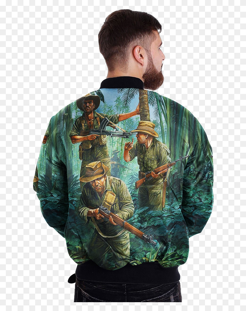 618x999 Com Vietnam War 3 Over Print Jacket Tag Half Zip Jacket Mens, Person, Human, Clothing HD PNG Download