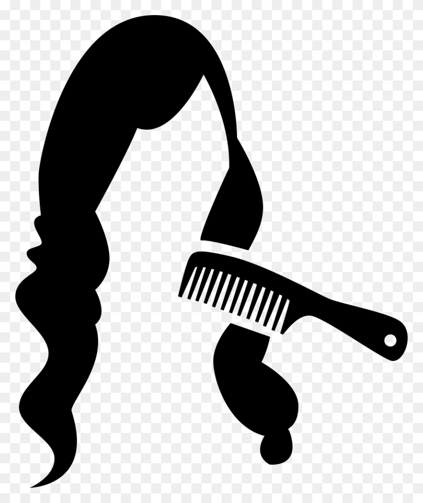 814x980 Comb Svg Hair Icon Long Hair Icon, Person, Human HD PNG Download