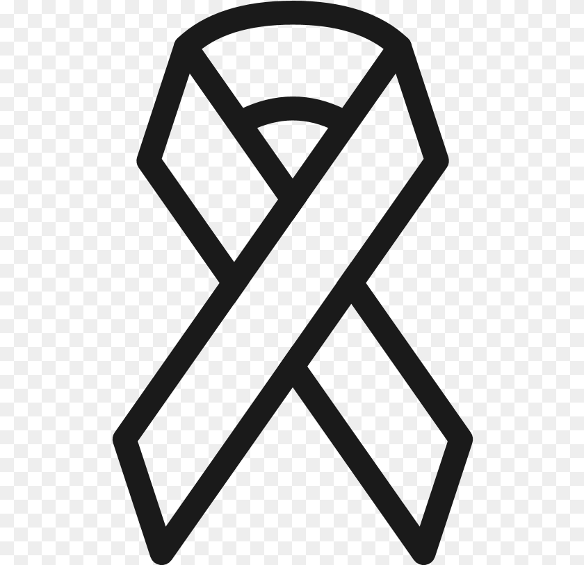 521x814 Combat Hivawareness Ribbon Cancer Ribbon Outline, Symbol, Cross Sticker PNG