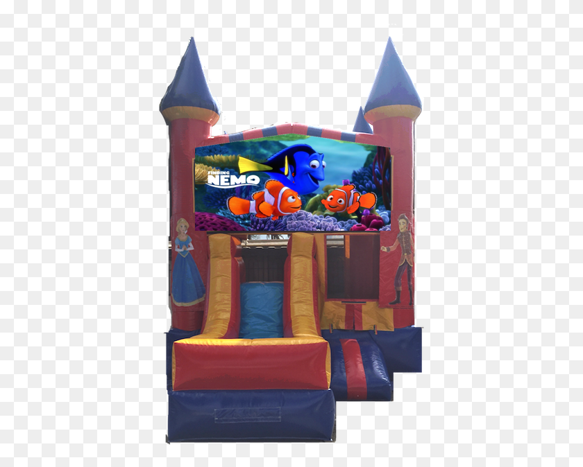 390x614 Combo Castle Front Slide Finding Nemo Finding Nemo, Inflatable, Person, Human HD PNG Download