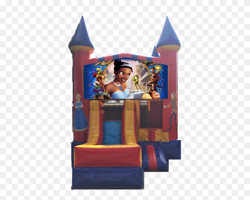 390x614 Combo Castle Front Slide Princess And The Frog 150 Tangled, Inflatable, Person, Human HD PNG Download