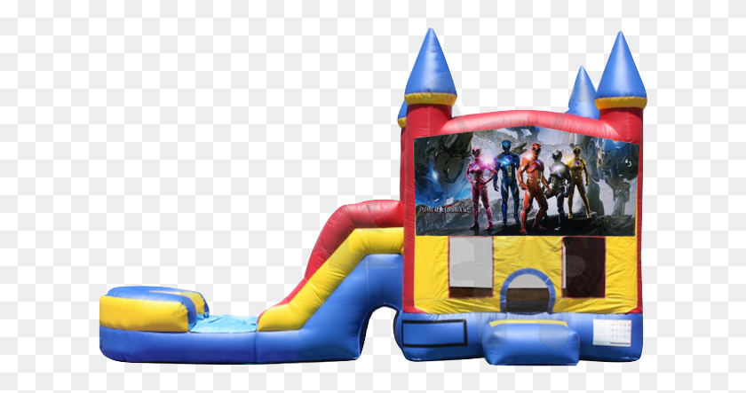 619x383 Combo Castle Slide Power Rangers 130 Inflatable, Person, Human, Toy HD PNG Download