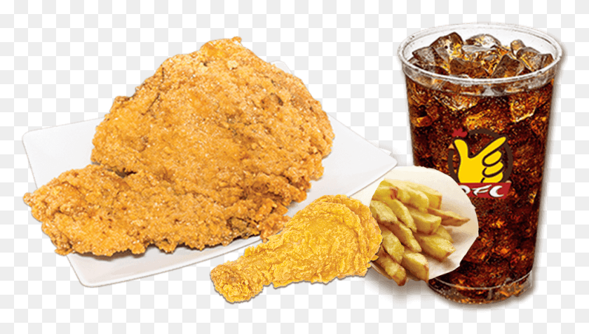 970x518 Combo Crispy Fried Chicken, Beverage, Drink, Food HD PNG Download