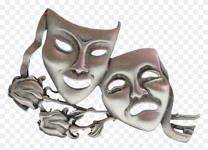 803x563 Comedy Tragedy Mask Jonette Pin Brooch Great Horned Owl, Person, Human, Alien HD PNG Download