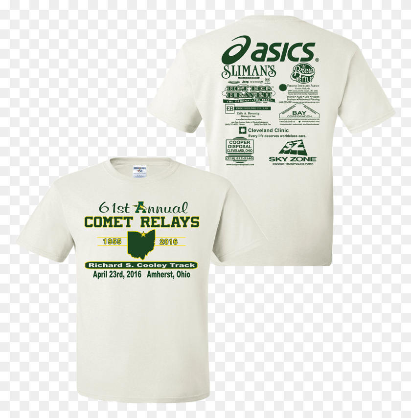 1129x1152 Comet Relays Tee Asics, Clothing, Apparel, T-shirt HD PNG Download