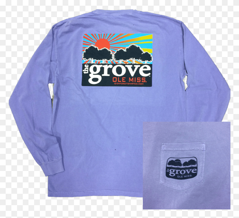 1281x1158 Comfort Color Ole Miss Long Sleeve Tee 39the Grove39 Long Sleeved T Shirt, Clothing, Apparel, Long Sleeve HD PNG Download