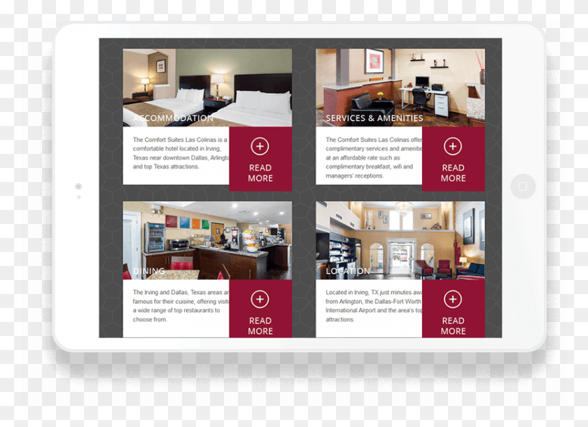 833x588 Comfort Suites Ipad Rotate View Flyer, Poster, Advertisement, Paper HD PNG Download