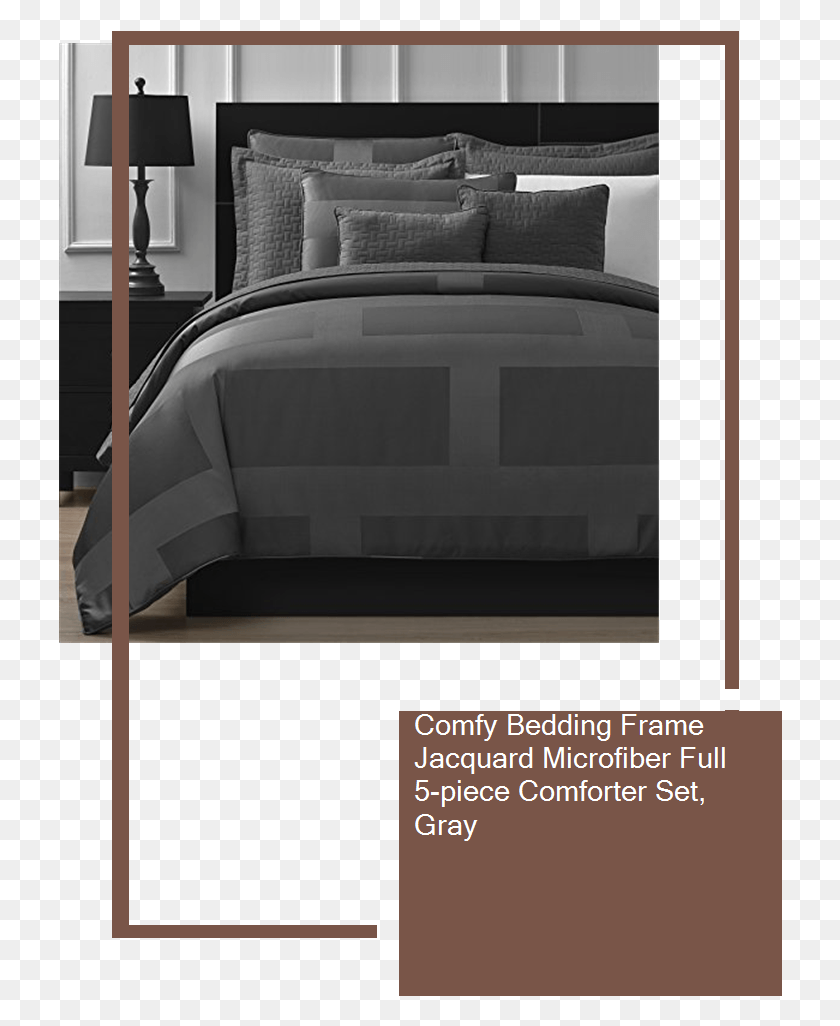 724x966 Comfy Bedding Frame Jacquard Microfiber Full 5 Piece Masculine Comforter Sets, Bedroom, Room, Indoors HD PNG Download