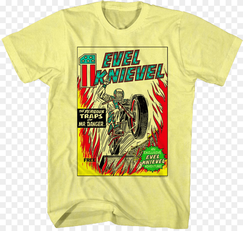986x939 Comic Book Cover Evel Knievel T Shirt Oh Honey Trixie Mattel, Clothing, T-shirt, Adult, Male Transparent PNG