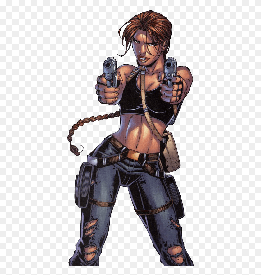 411x822 Comic Book Lara Croft, Person, Human, Hand HD PNG Download