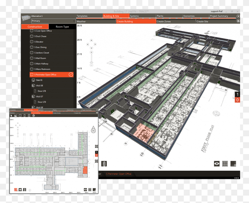 1183x949 Планы Этажей Коммерческого Здания Trane Trace 3D Plus, План, Участок, Диаграмма Hd Png Скачать
