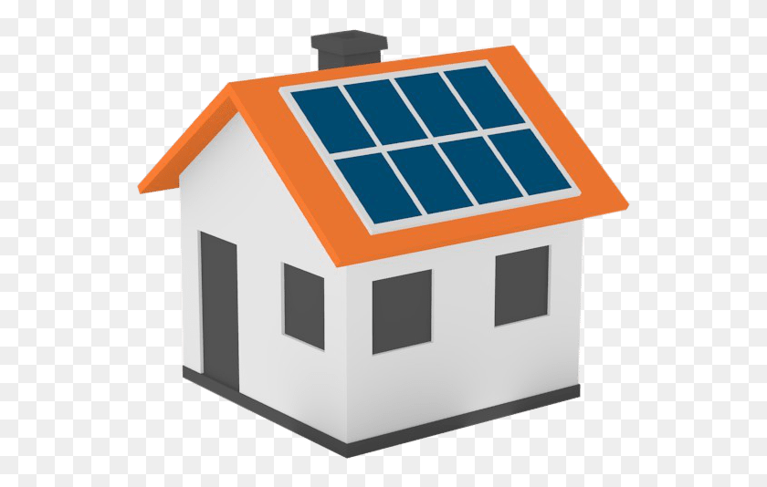543x474 Commercial Finance Option For Solar Power Cartoon Home With Solar Panels, Neighborhood, Urban, Building Descargar Hd Png