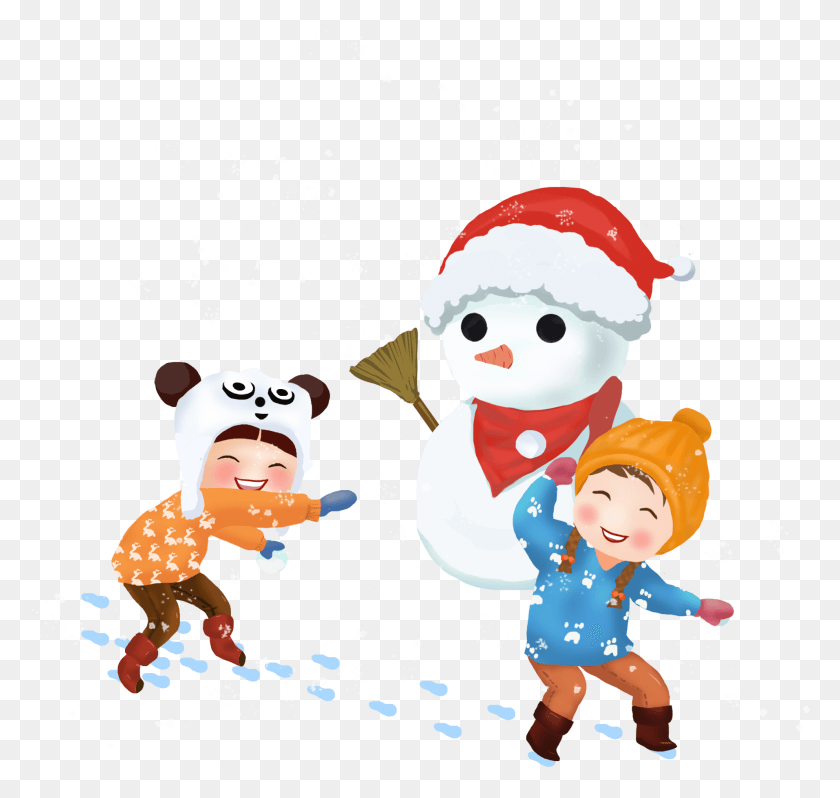 1913x1811 Commercial Snowball Fight Snowman Winter And Psd Cartoon, Outdoors, Nature, Snow HD PNG Download