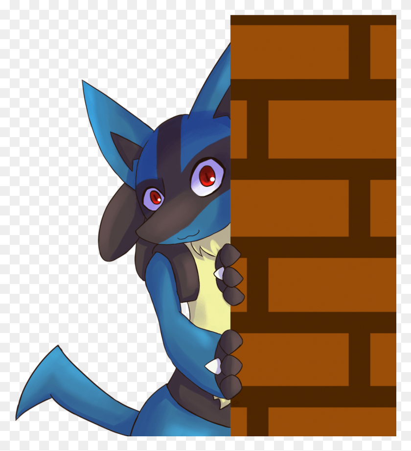 1088x1201 Commission For Double Fgc For Lucario Peeking Behind Pokemon Peeking, Sweets, Food, Confectionery HD PNG Download