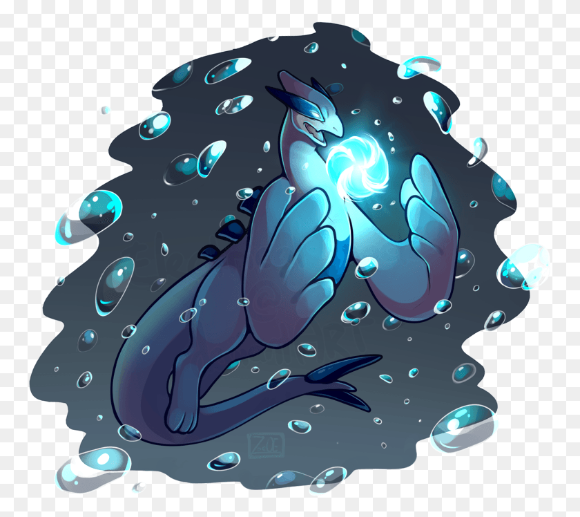 757x688 Commission Lugia Illustration, Graphics, Outdoors HD PNG Download