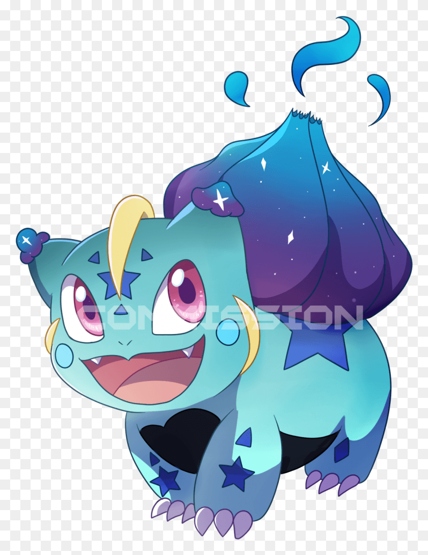 1085x1431 Commission Of A Bulbasaurcosmog Fusion Also Known Bulbasaur Fusion, Graphics, Floral Design HD PNG Download