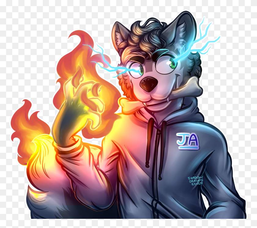 1237x1089 Commission On Furry Amino Cartoon, Graphics, Fire HD PNG Download