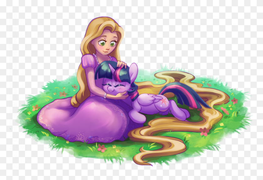1000x658 Commission Rapunzel And Twi By Celebi Yoshi Dazin7v Cartoon, Graphics, Birthday Cake HD PNG Download