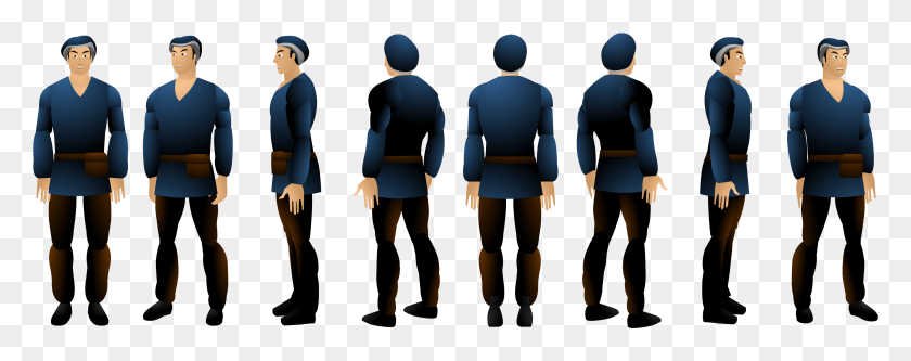 3286x1153 Commoner Character Sheet A Flash Cartoon Character 2d Animation Character For Flash, Person, Human, Military Uniform HD PNG Download
