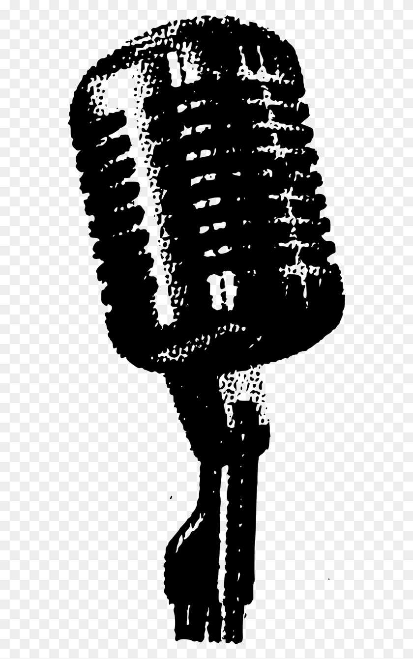 571x1281 Community Found Halftone Vintage Microphone, Gray, World Of Warcraft HD PNG Download