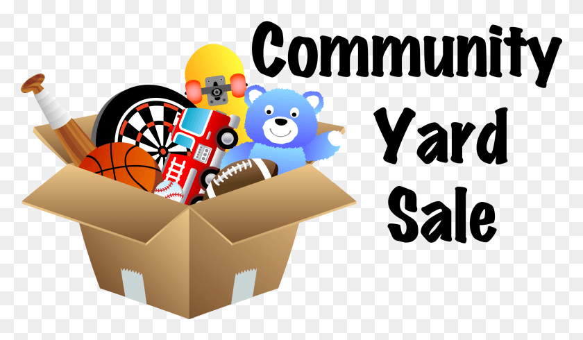 3434x1894 Community Yard Sale Signs Clipart Yard Sale Logos Free, Toy, Cardboard, Box HD PNG Download