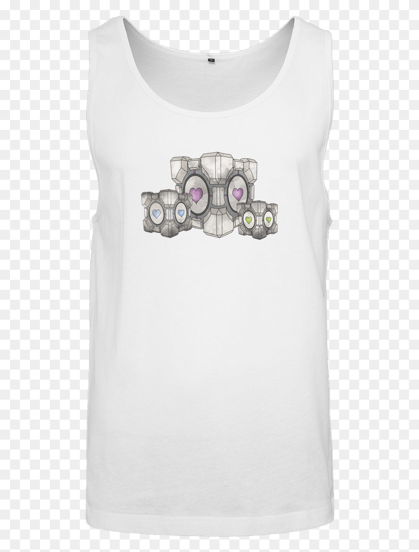 510x1045 Companion Cube, Clothing, Apparel, Tank Top HD PNG Download